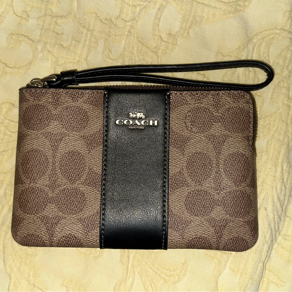 Coach Brown and Black Wristlet